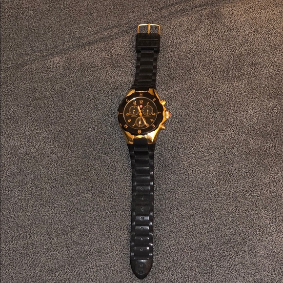 MICHELE Tahitian Jelly Bean Black & Gold Watch - Picture 2 of 4